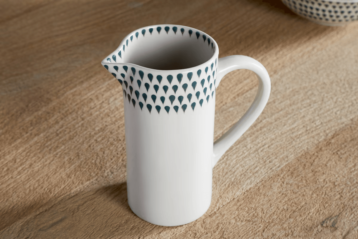 Nkuku - Juniper Drop Jug - Cream & Juniper - Small