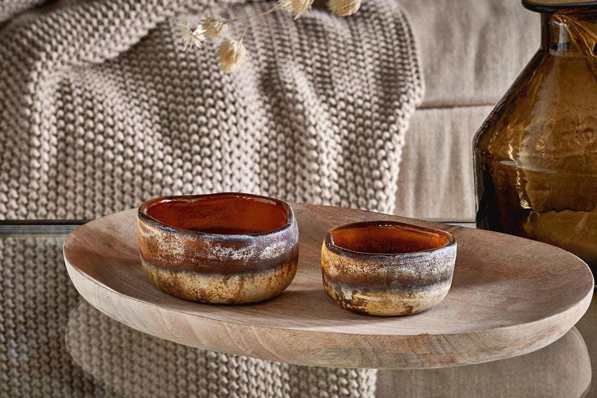 Nkuku - Janka Tealight Holders - Amber (Set of 2)