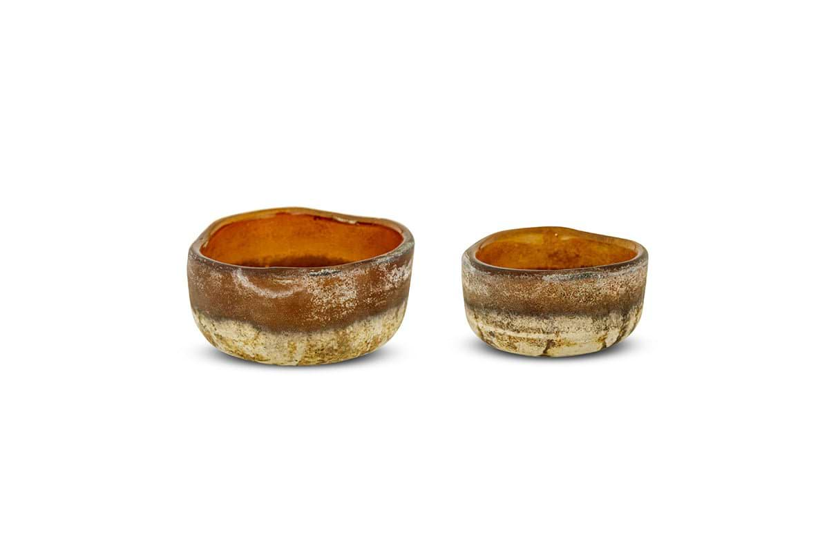 Nkuku - Janka Tealight Holders - Amber (Set of 2)