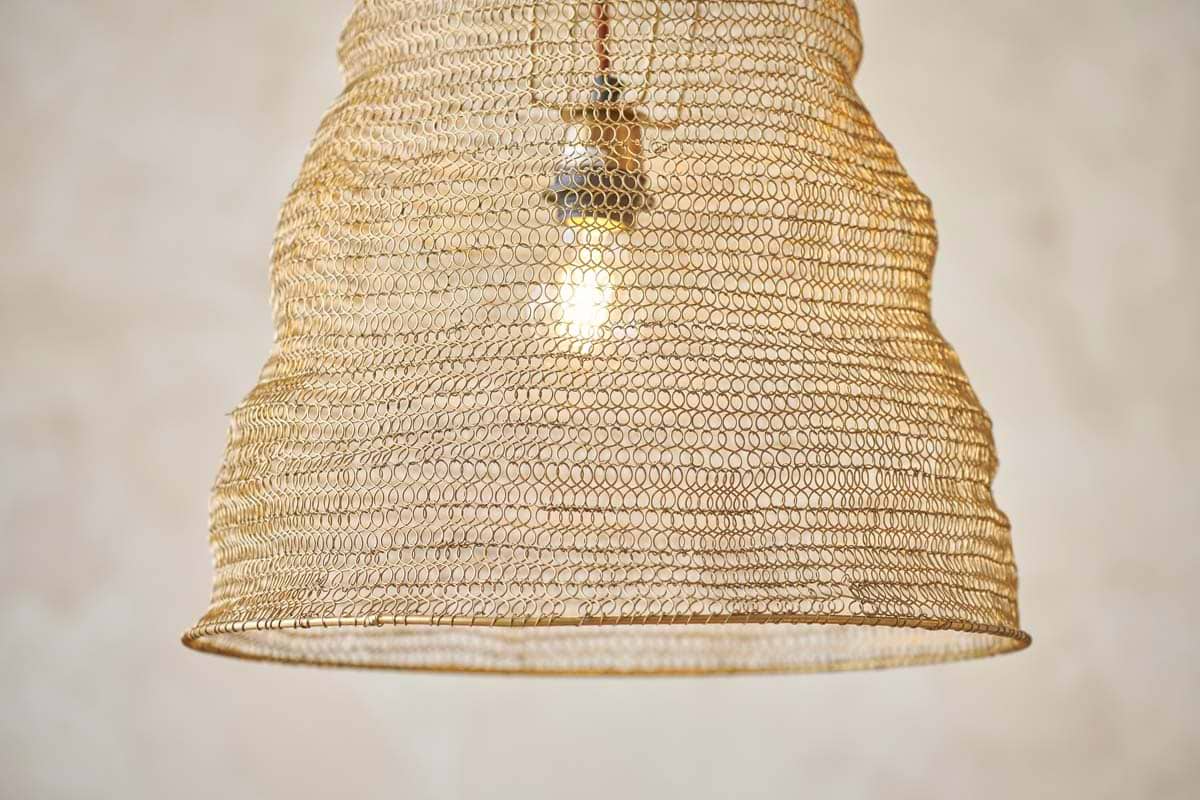Nkuku - Jatani Wire Lampshade - Antique Brass - Large Oval