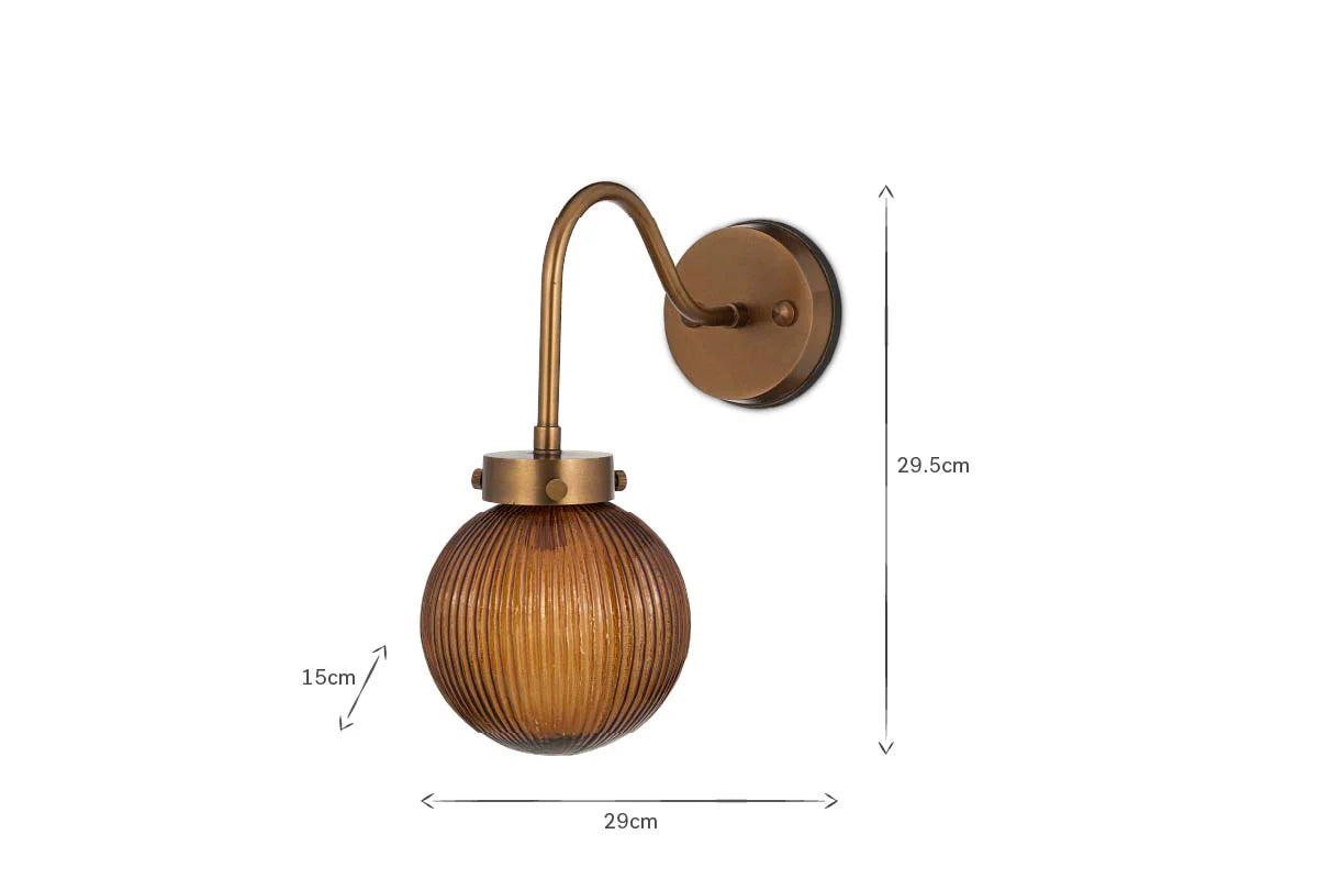 Nkuku Konnie Bathroom Wall Light - Amber