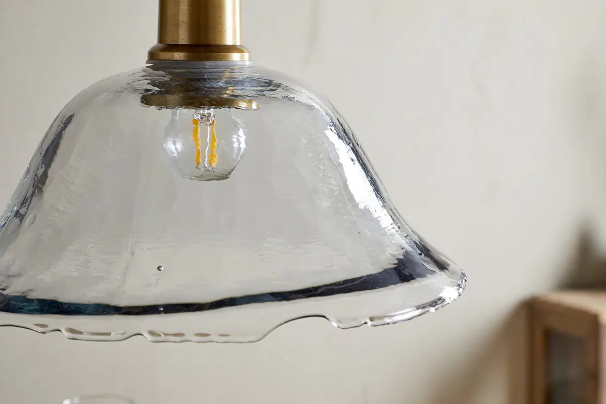 Nkuku - Keju Organic Shape Recycled Glass Pendant Light - Clear