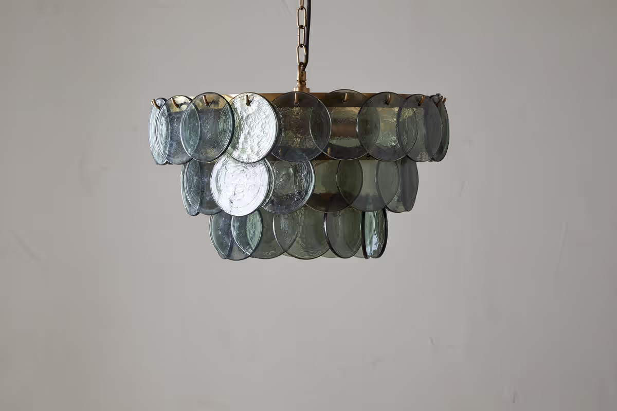 Nkuku - Kagitha Recycled Glass Chandelier - Green