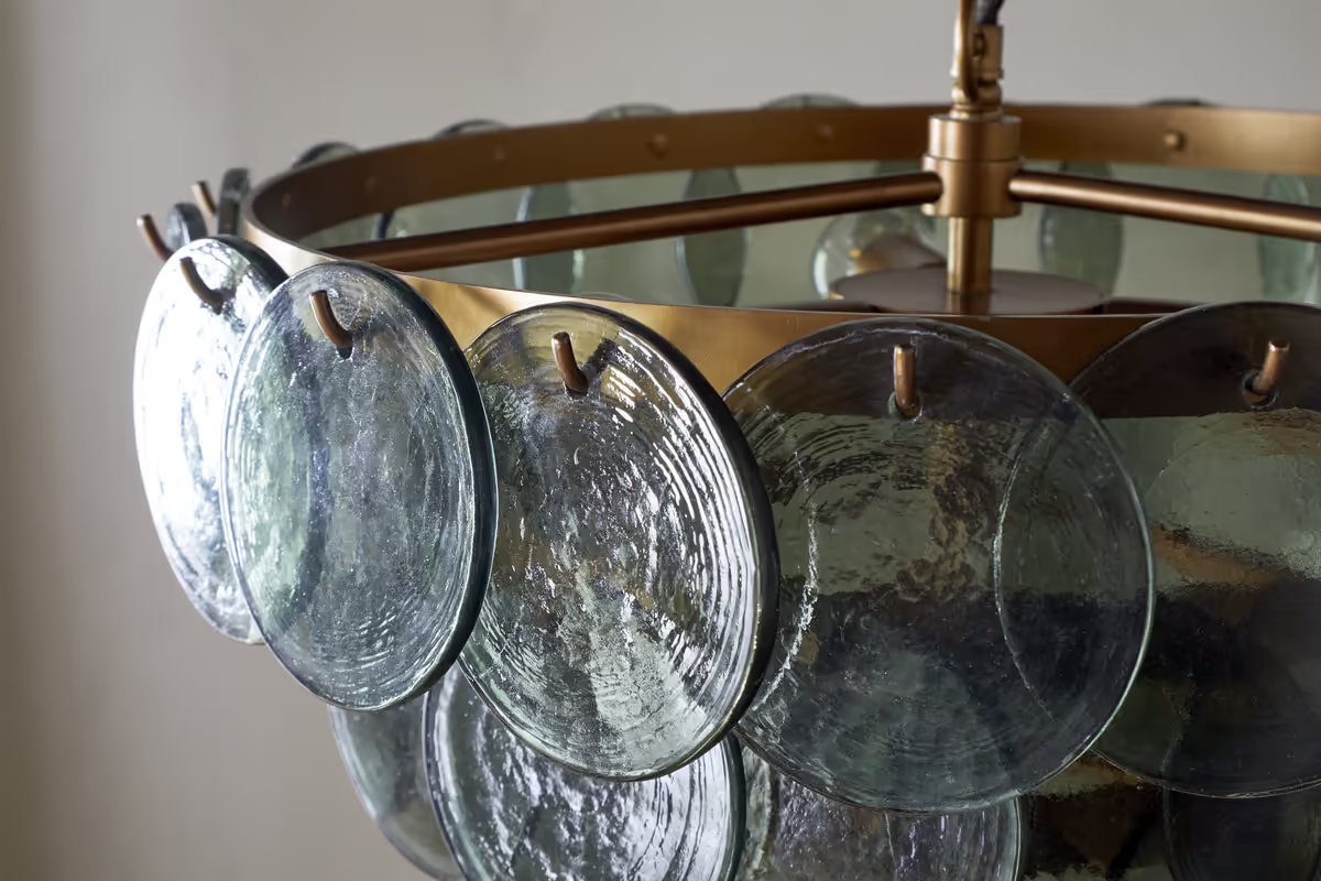 Nkuku - Kagitha Recycled Glass Chandelier - Green
