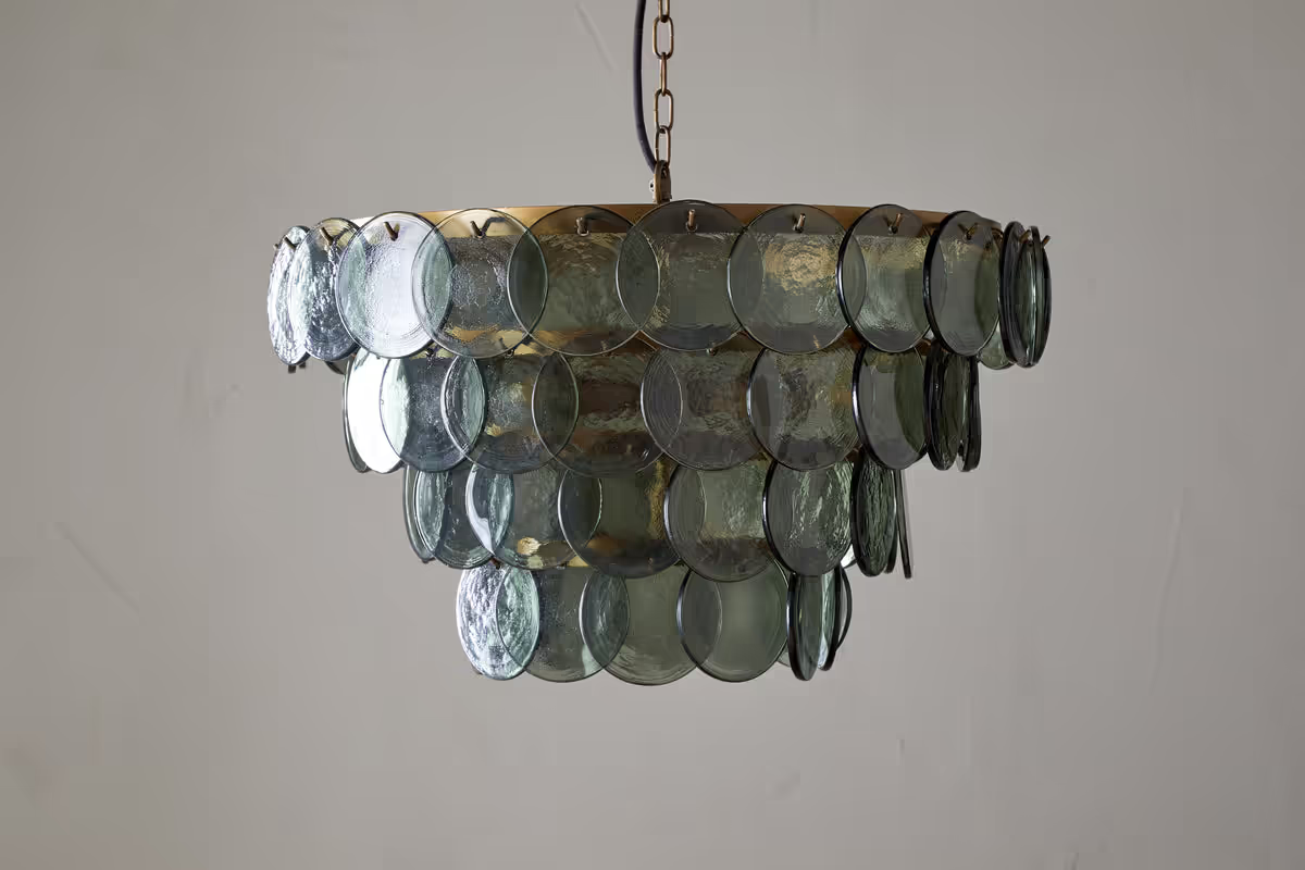 Nkuku - Kagitha Recycled Glass Chandelier - Green