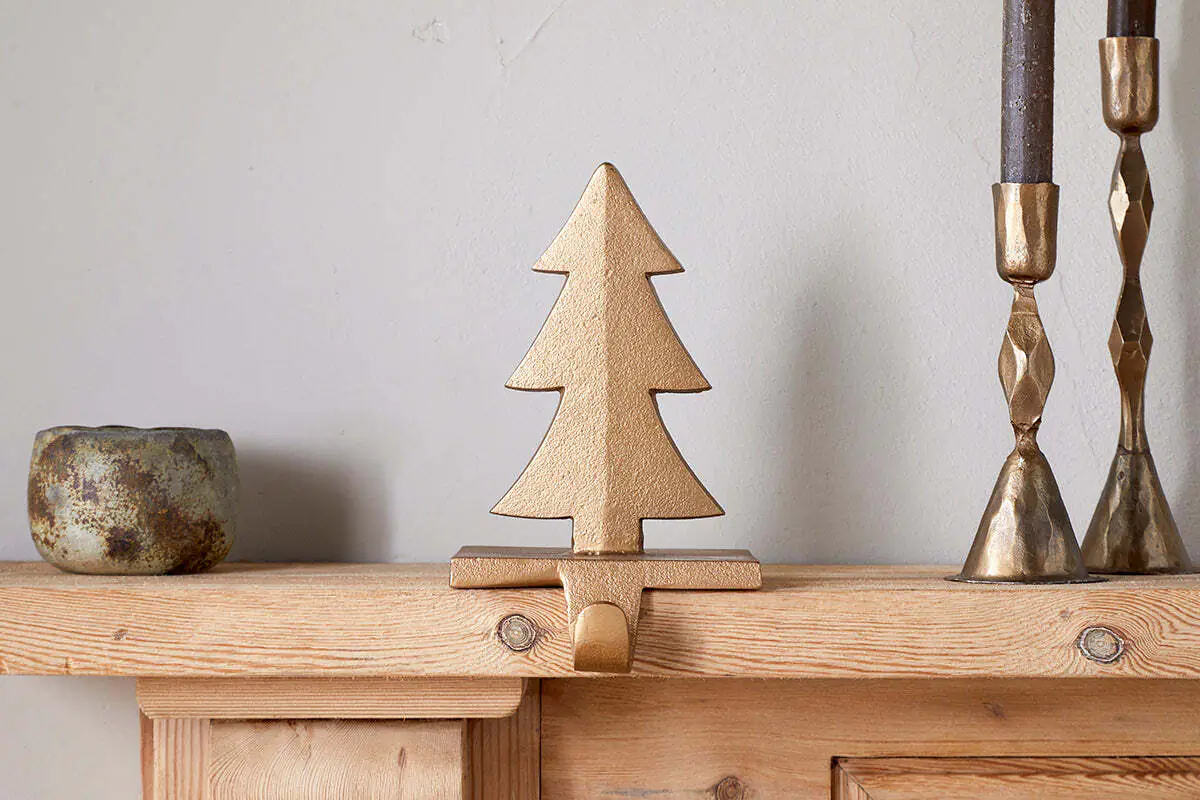 Nkuku - Kotta Stocking Tree Holder - Antique Brass