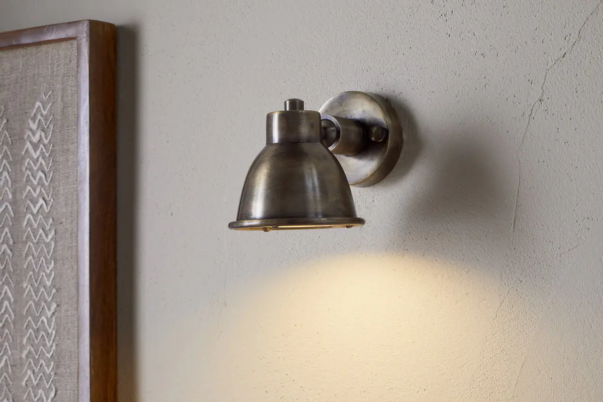 Nkuku - Kasai Brass Wall Spotlight - Antique Brass
