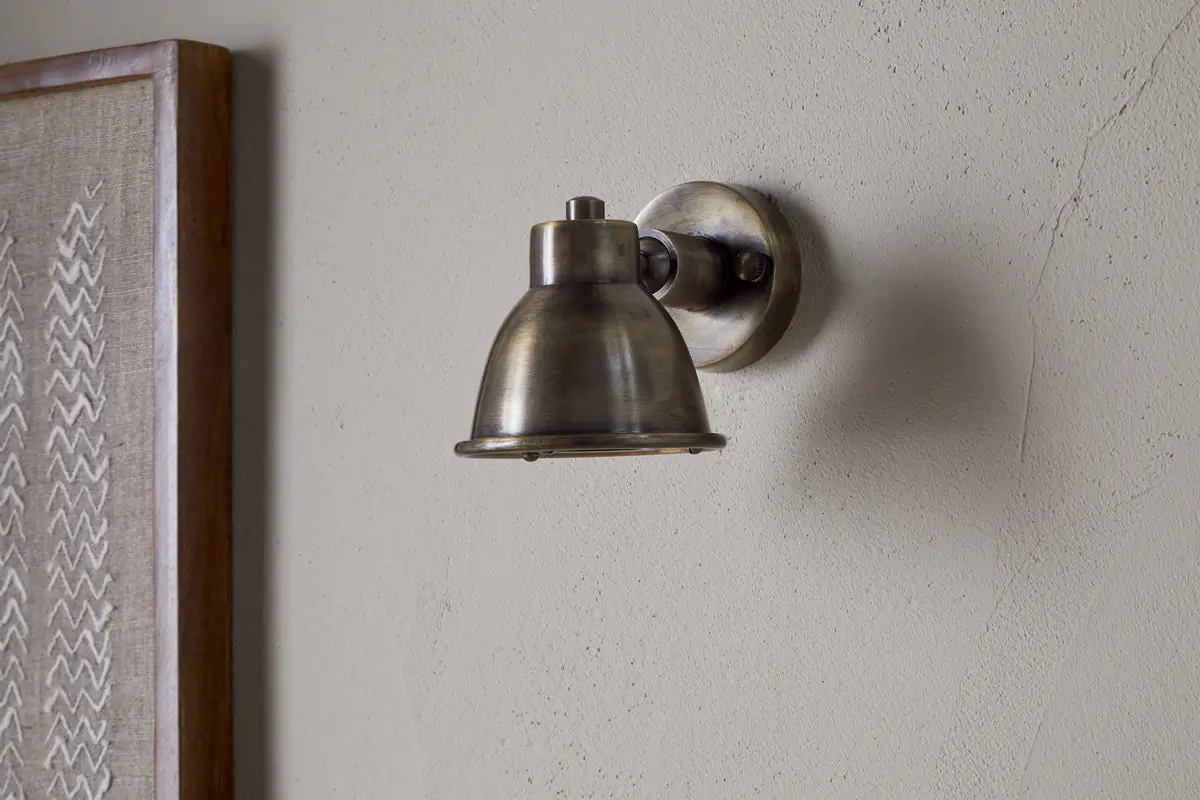 Nkuku - Kasai Brass Wall Spotlight - Antique Brass