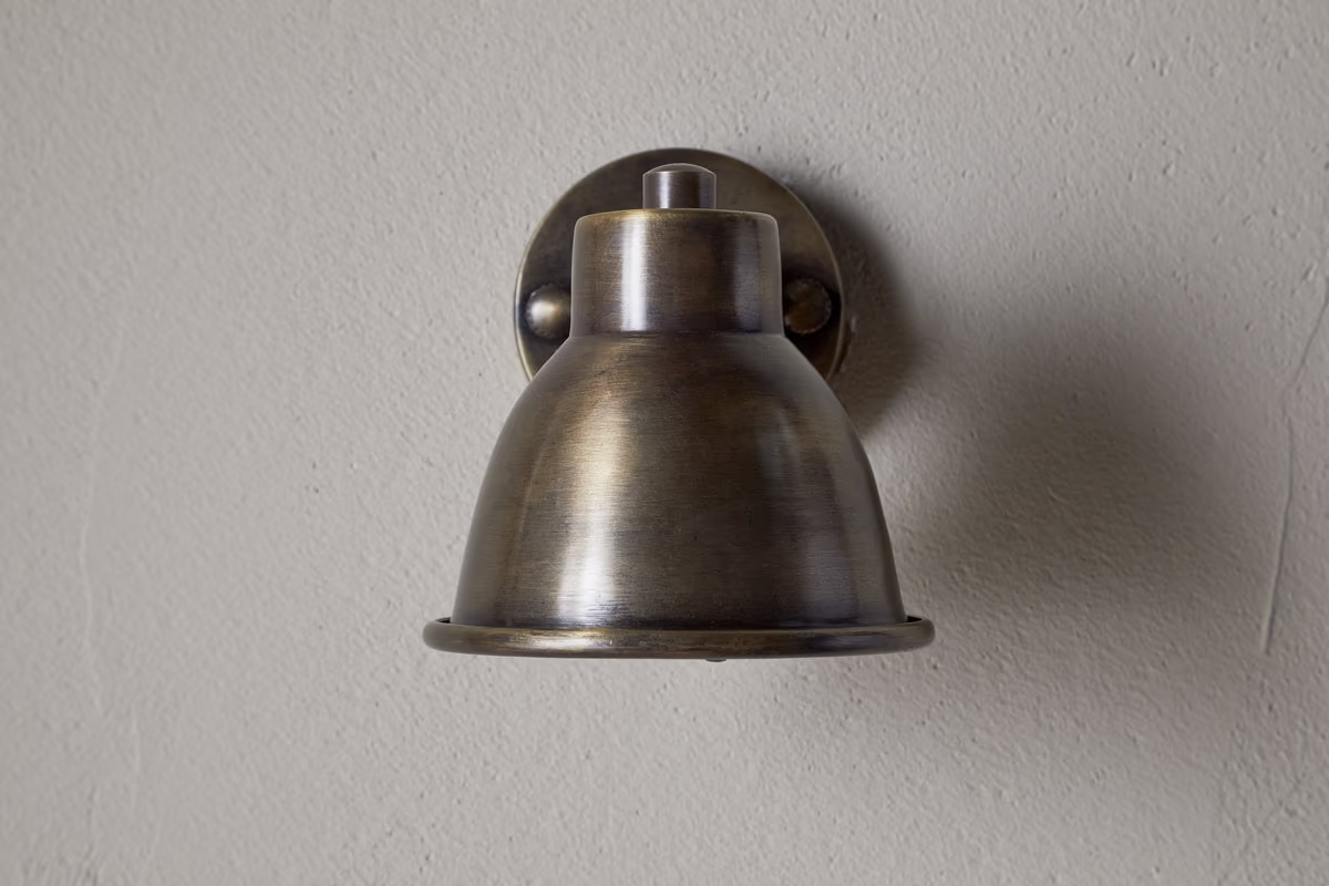 Nkuku - Kasai Brass Wall Spotlight - Antique Brass