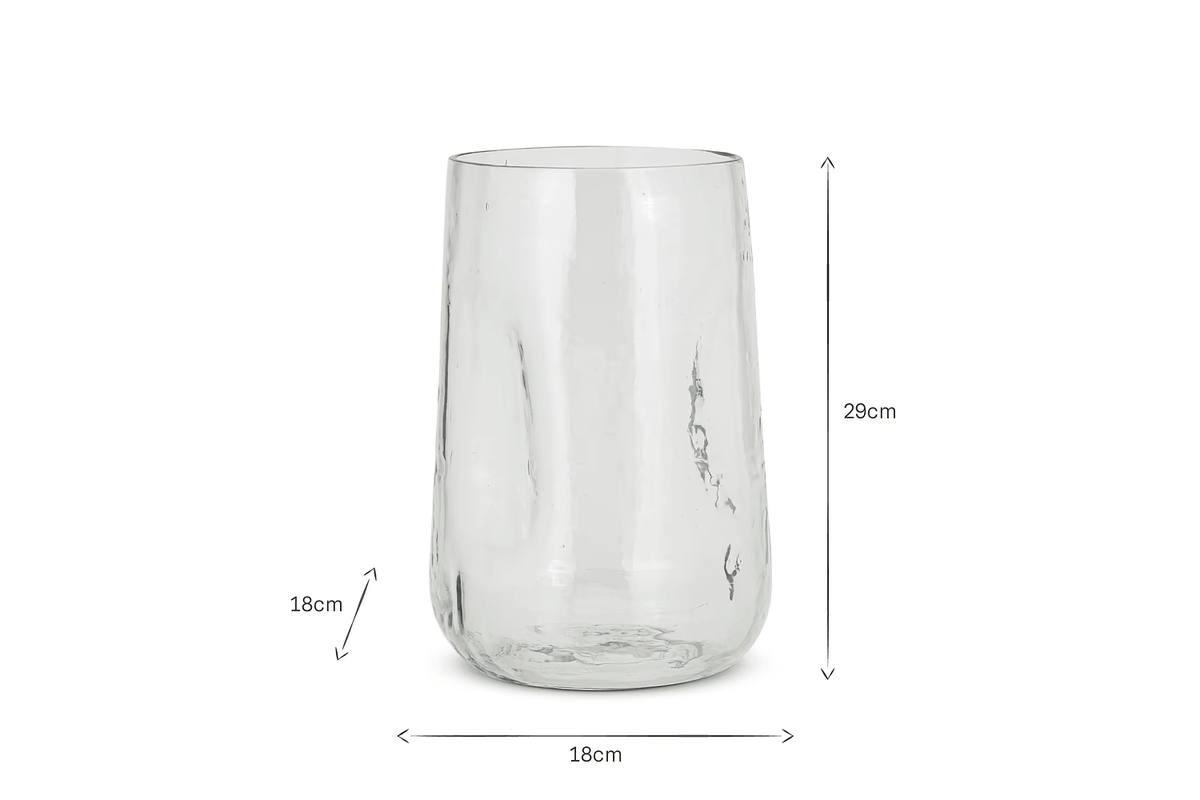 Nkuku - Kotri Recycled Glass Organic Shape Vase - Clear