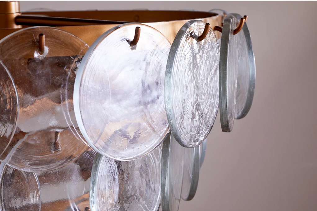 Nkuku Kagitha Recycled Glass Chandelier - Clear