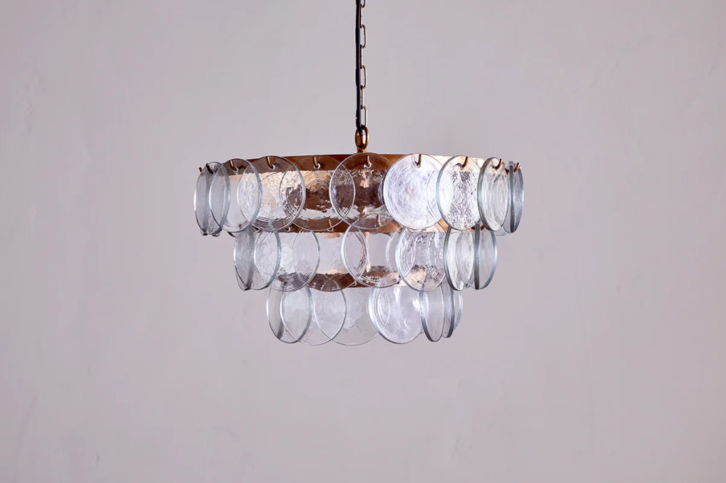 Nkuku Kagitha Recycled Glass Chandelier - Clear