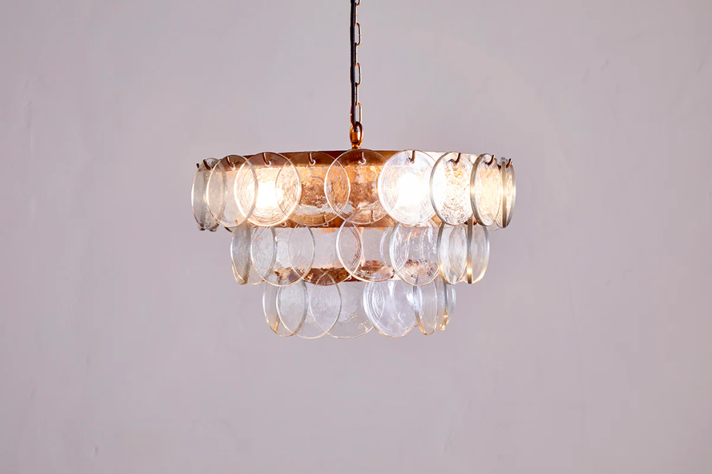 Nkuku Kagitha Recycled Glass Chandelier - Clear