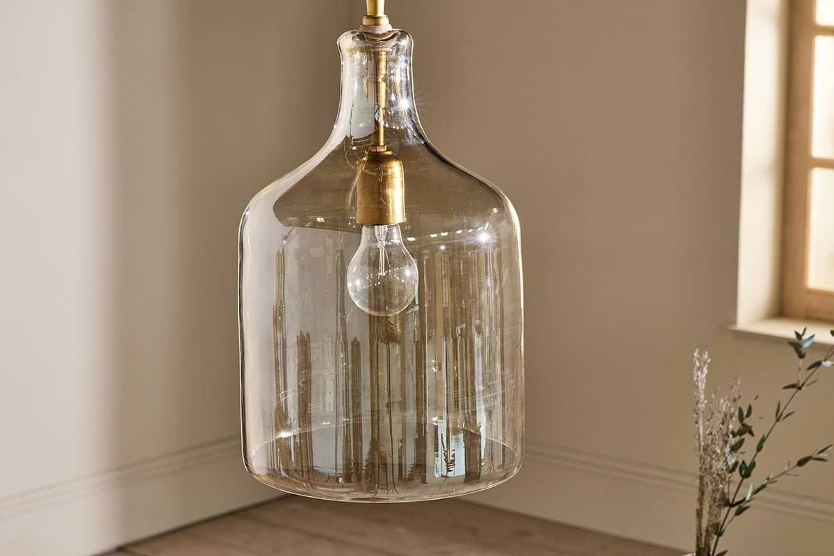 Nkuku - Kalsi Recycled Glass Pendant Light - Lustre - Large