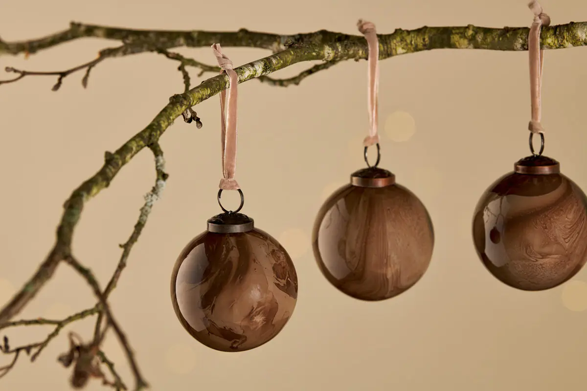 Nkuku - Kancha Baubles - Mocha (Set of 4)