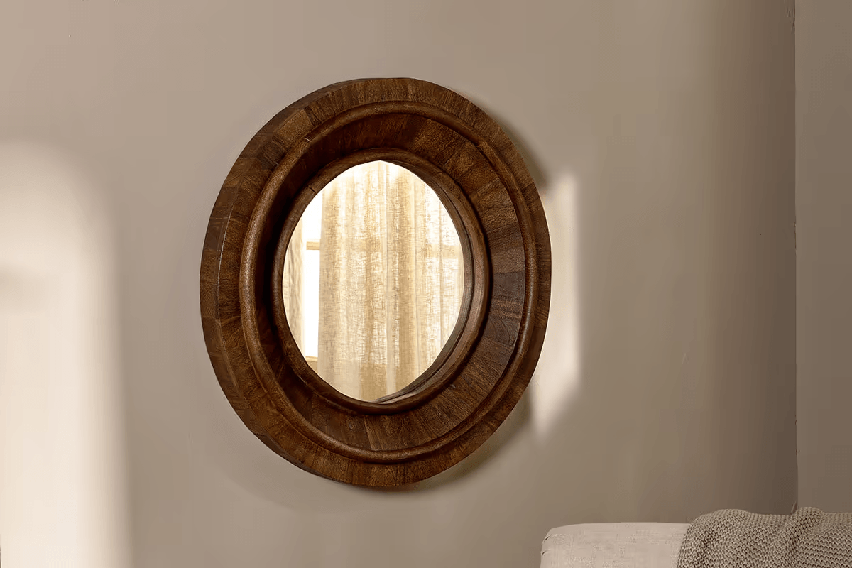 Nkuku - Kayia Acacia Wood Mirror - Walnut