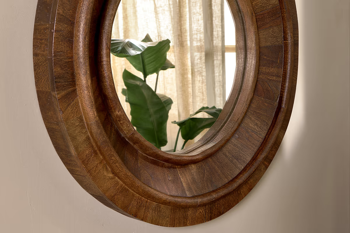 Nkuku - Kayia Acacia Wood Mirror - Walnut