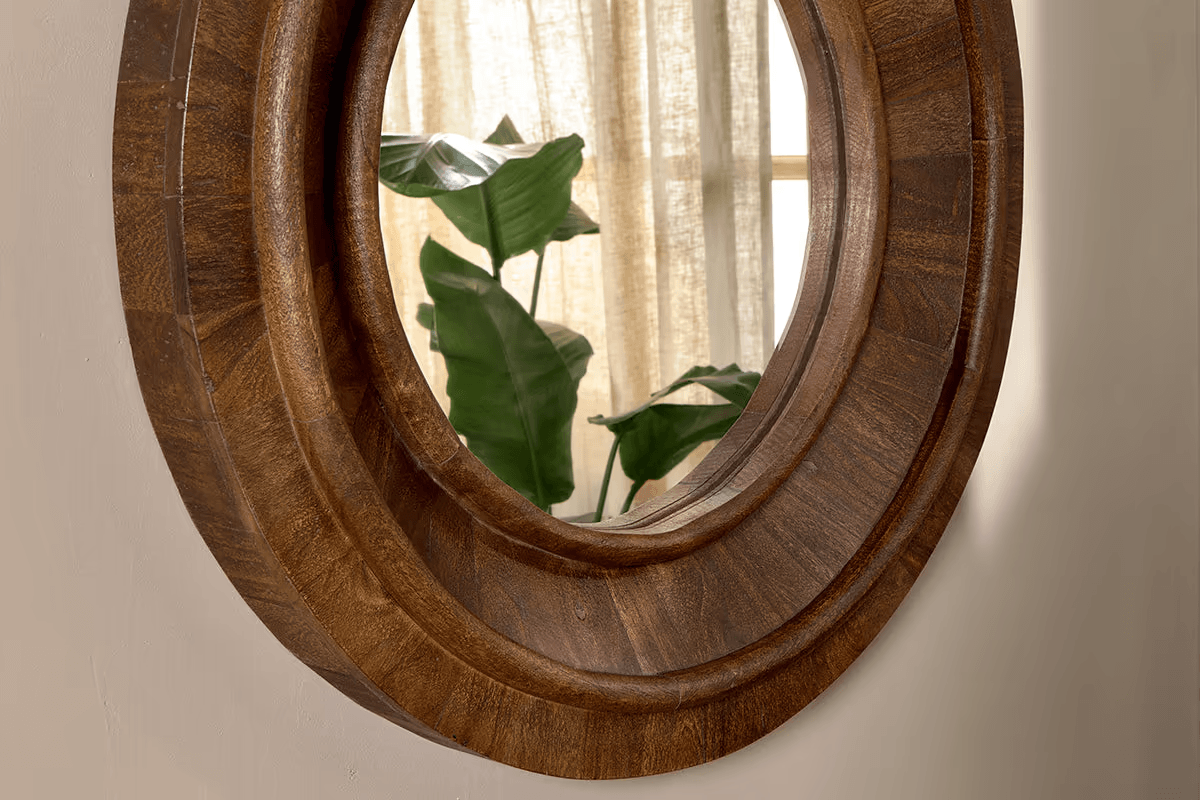 Nkuku - Kayia Acacia Wood Mirror - Walnut