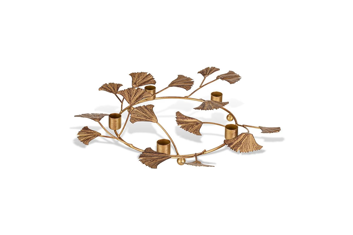 Nkuku - Khamila Leaf Iron Candle Holder
