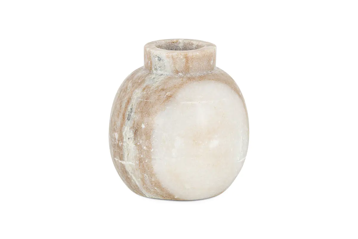 Nkuku - Khari Marble Vase - Grey - Round
