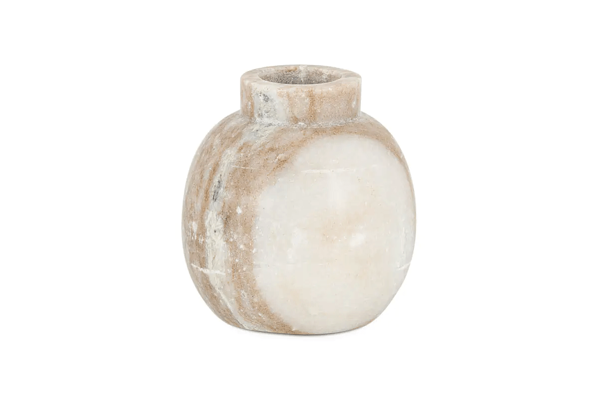 Nkuku - Khari Marble Vase - Grey - Round