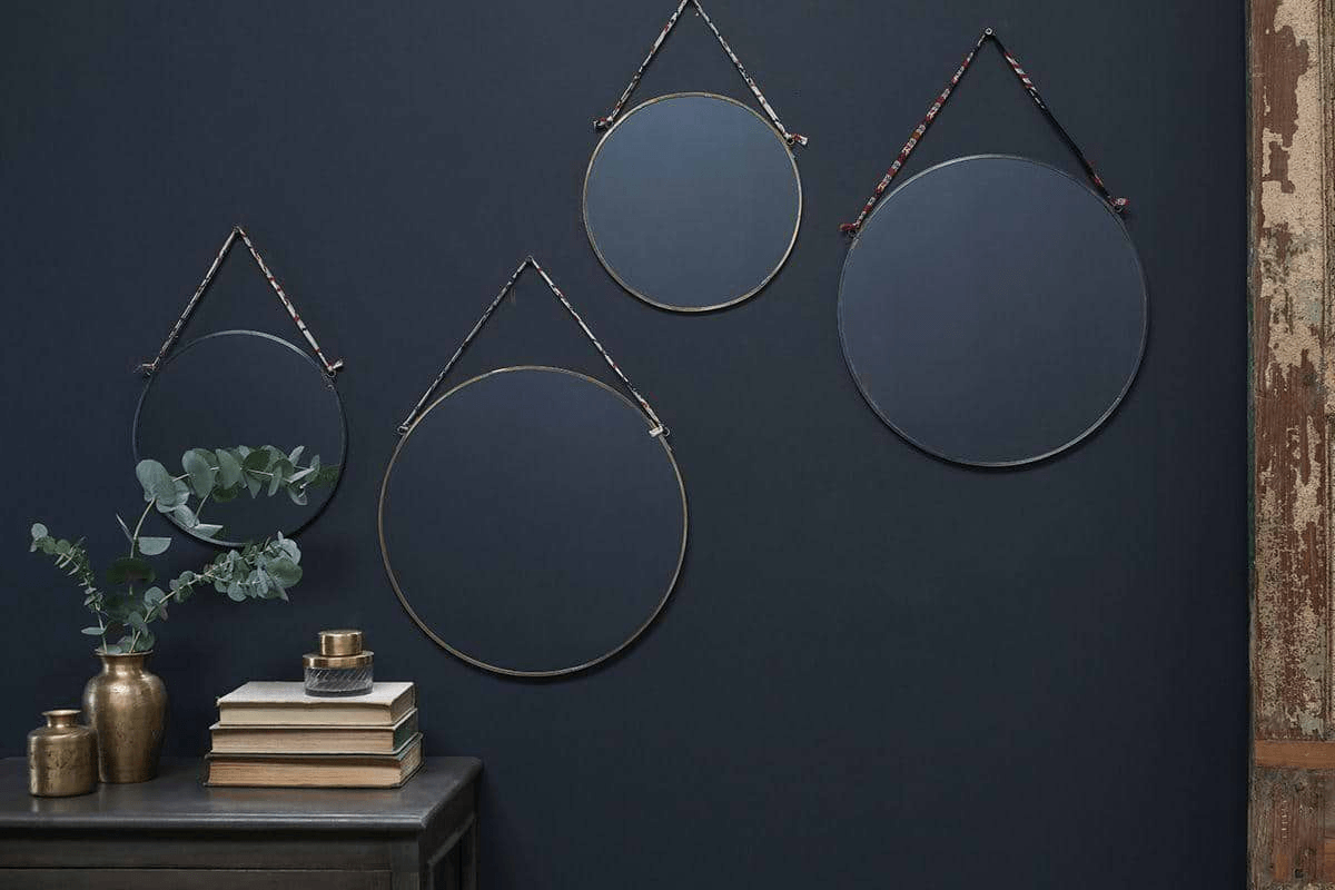 Nkuku - Kiko Round Mirror - Brass - Large