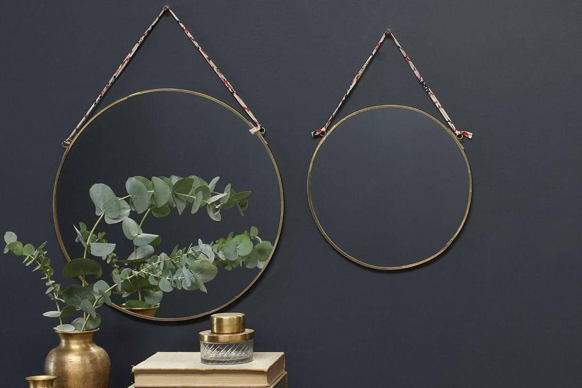 Nkuku - Kiko Round Mirror - Brass - Large