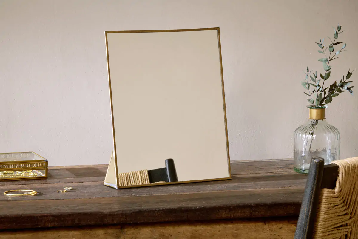 Nkuku - Kiko Standing Mirror - Antique Brass