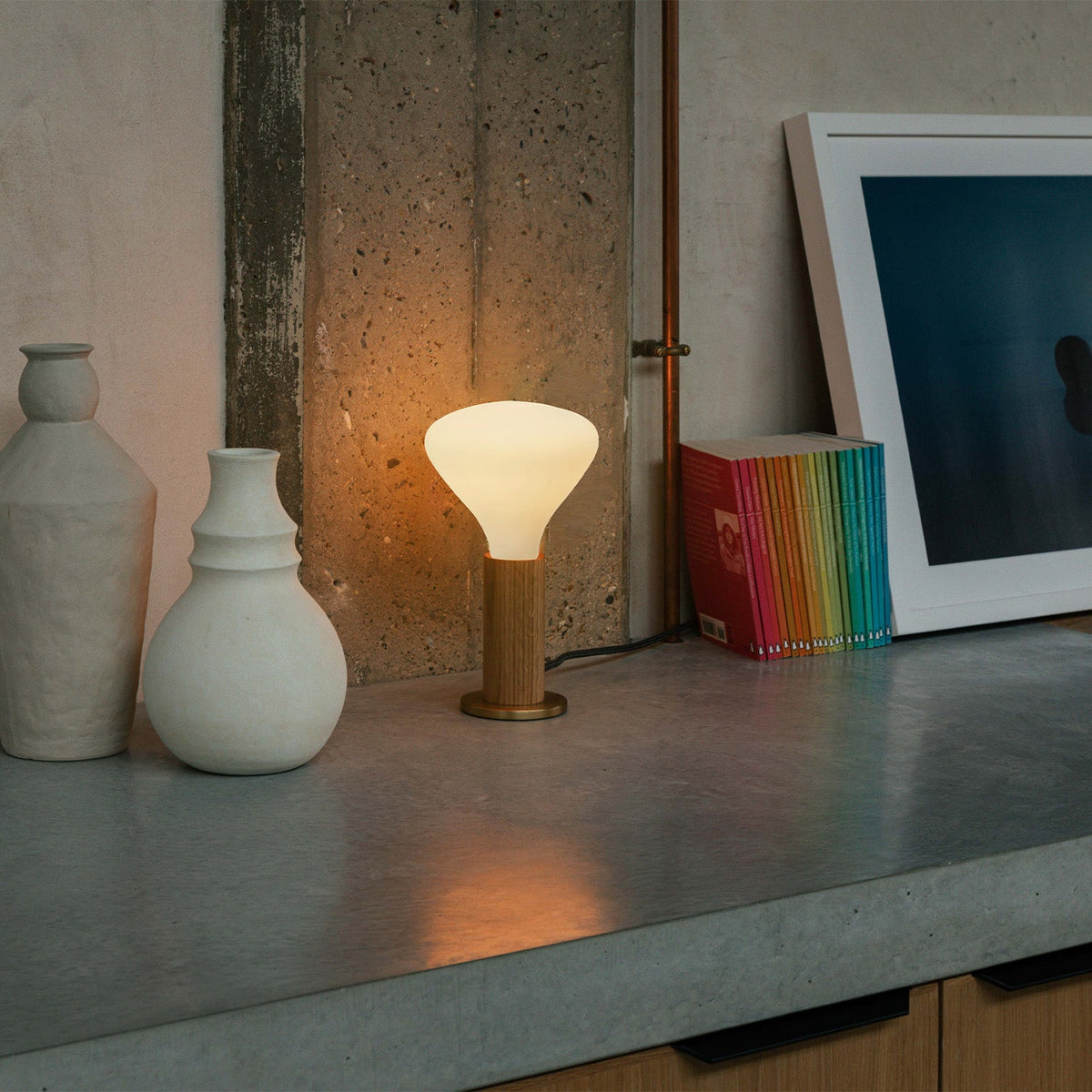 Tala Knuckle Table Lamp in Oak + Noma