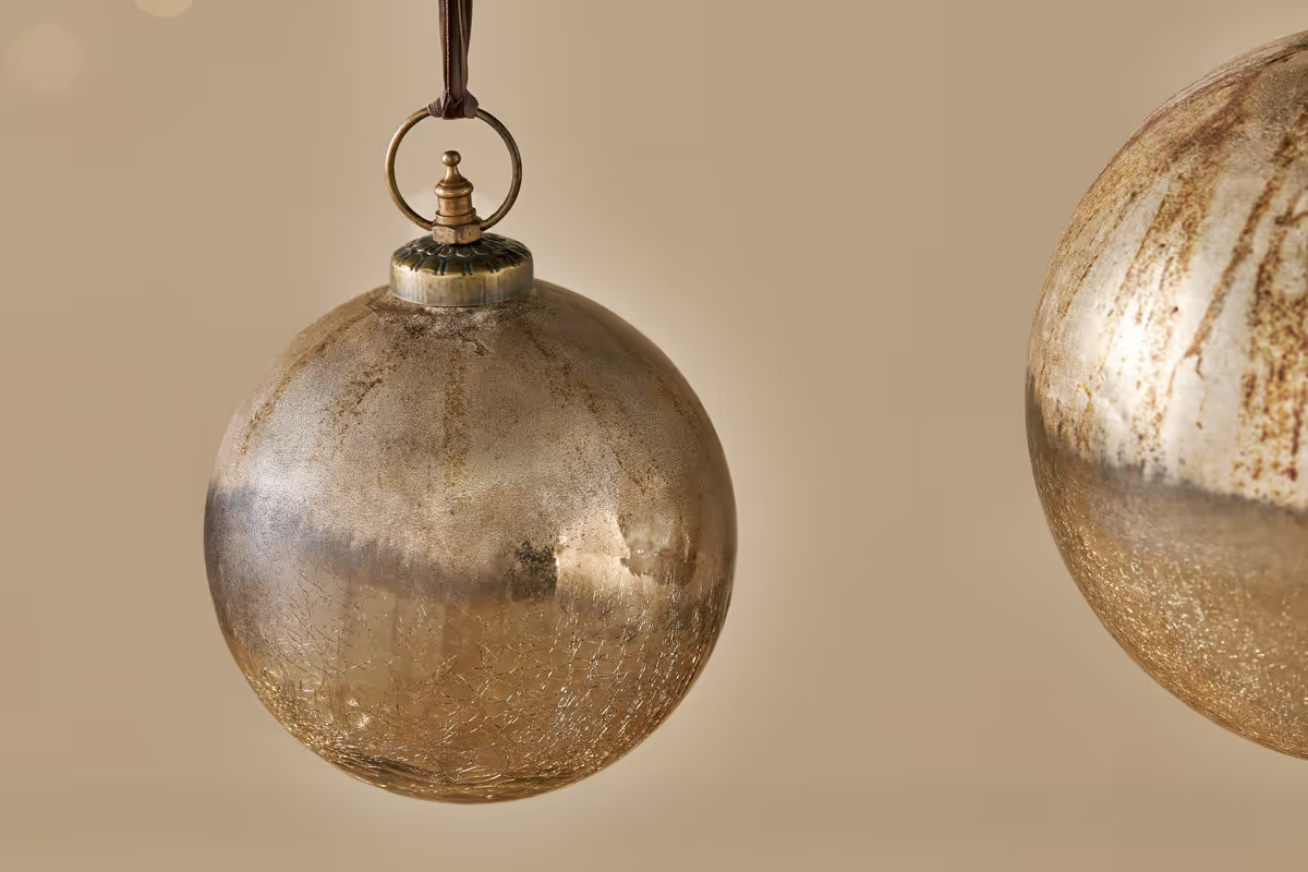 Nkuku - Konara Giant Bauble - Gold Crackle - Small