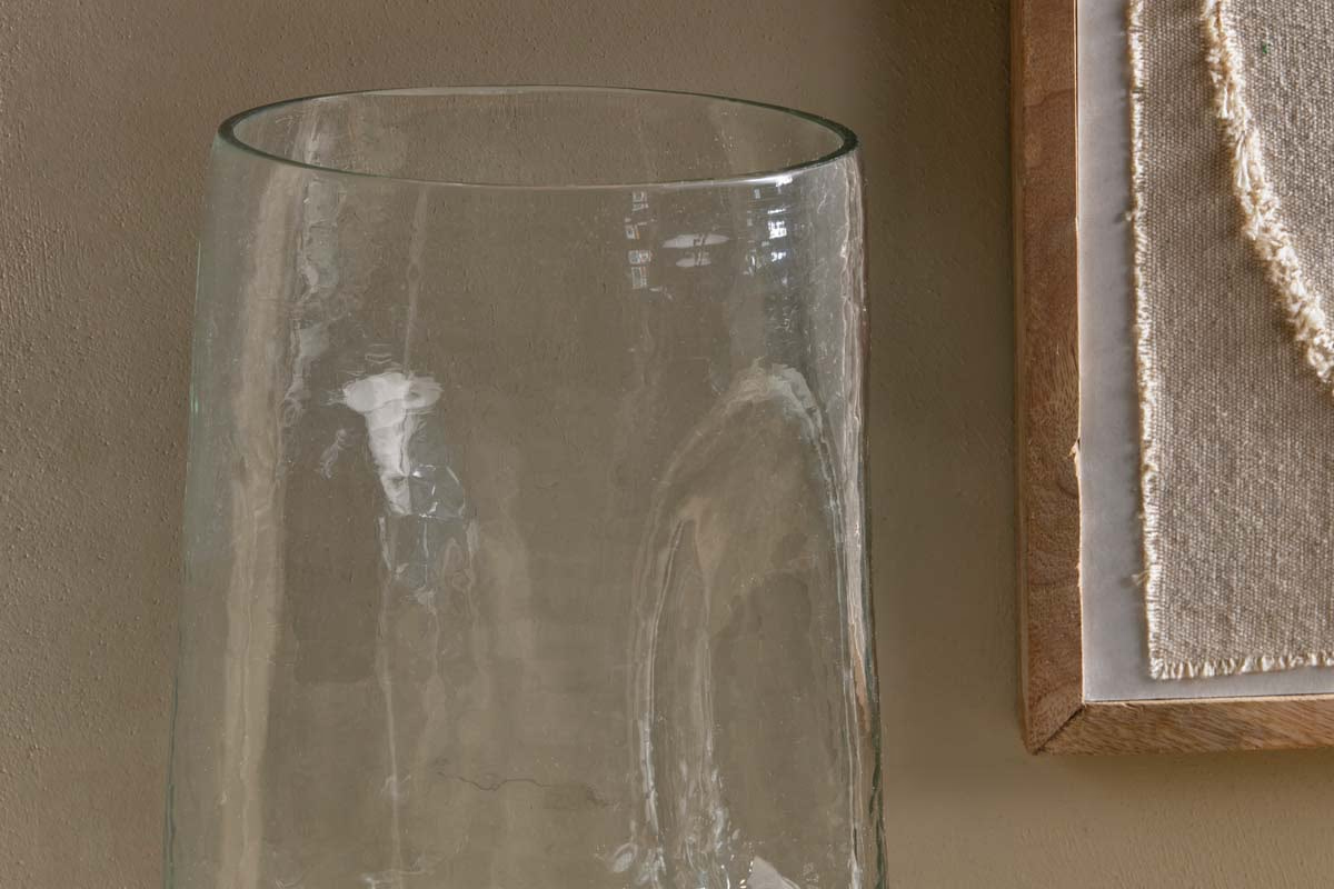 Nkuku - Kotri Recycled Glass Organic Shape Vase - Clear