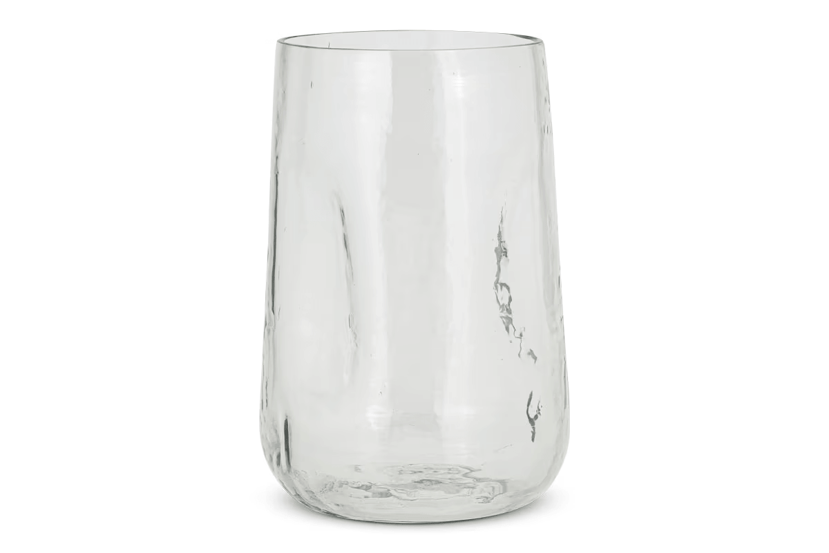 Nkuku - Kotri Recycled Glass Organic Shape Vase - Clear