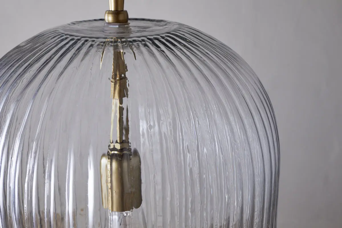Nkuku - Lumina Fluted Recycled Glass Pendant Light - Clear