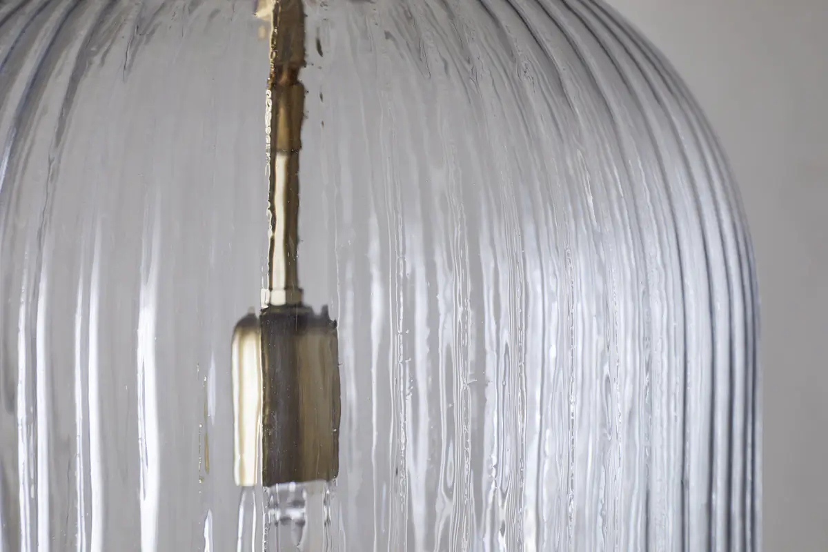 Nkuku - Lumina Fluted Recycled Glass Pendant Light - Clear