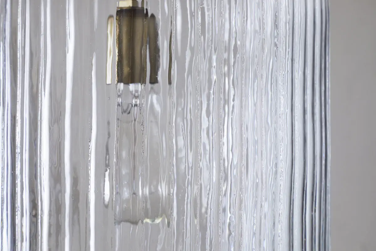 Nkuku - Lumina Fluted Recycled Glass Pendant Light - Clear
