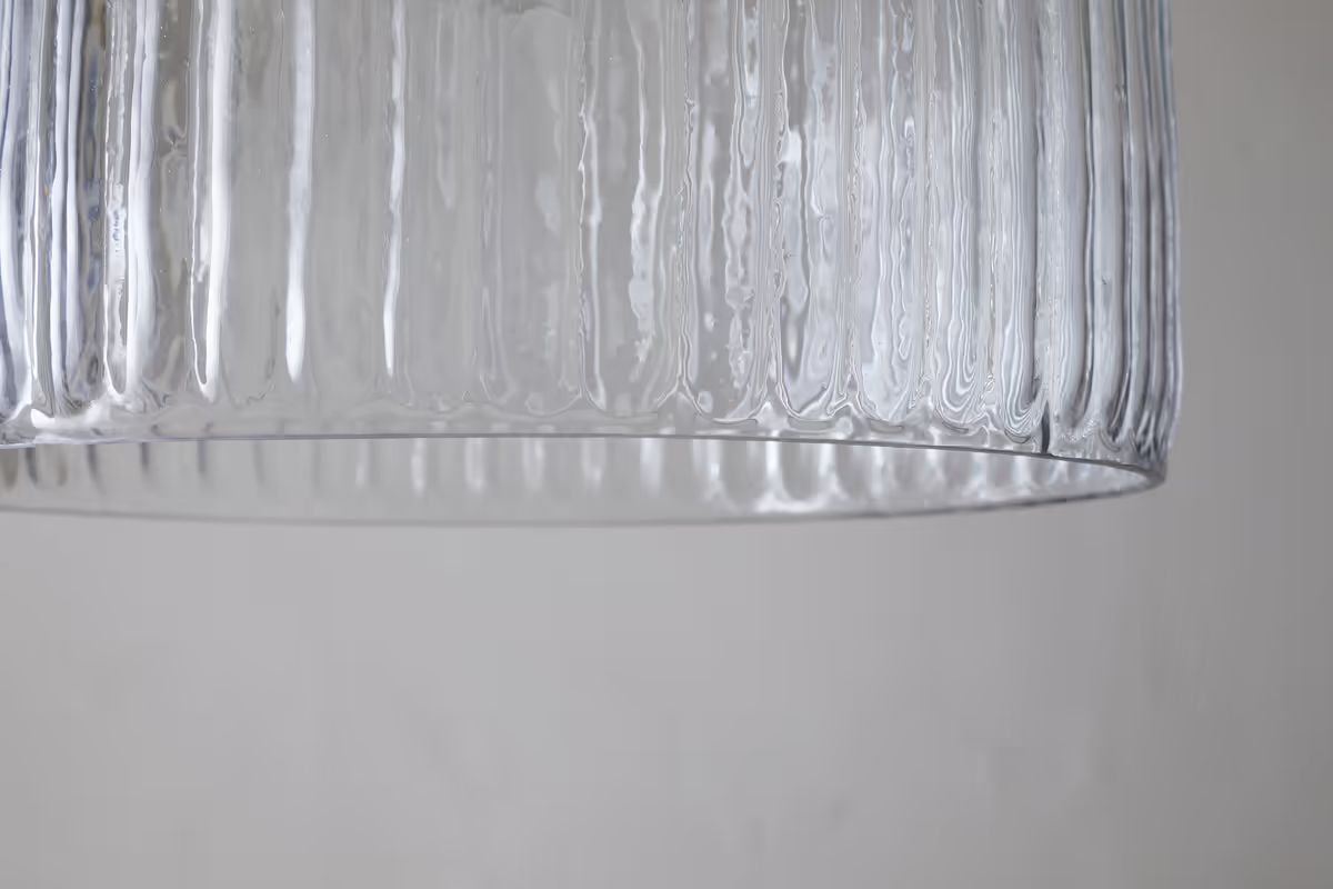 Nkuku - Lumina Fluted Recycled Glass Pendant Light - Clear