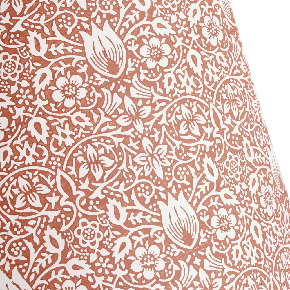 : Pooky - 16cm Empire Shade - Red House Borage Block Printed Card - Morris