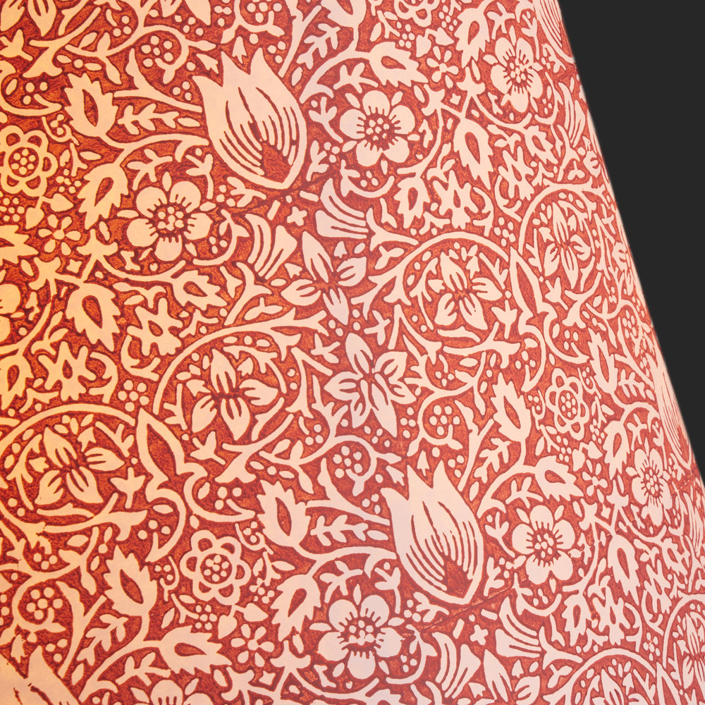 : Pooky - 16cm Empire Shade - Red House Borage Block Printed Card - Morris