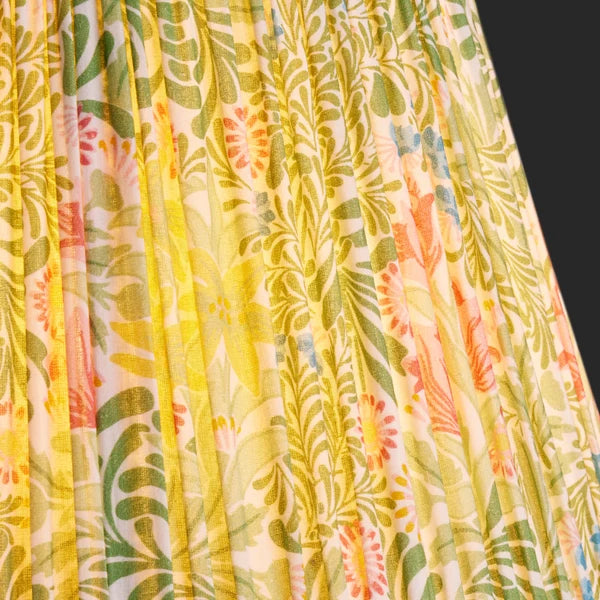Pooky - 16cm Empire Shade - Boughs Green and Rose Bower Printed Cotton - Morris & Co.