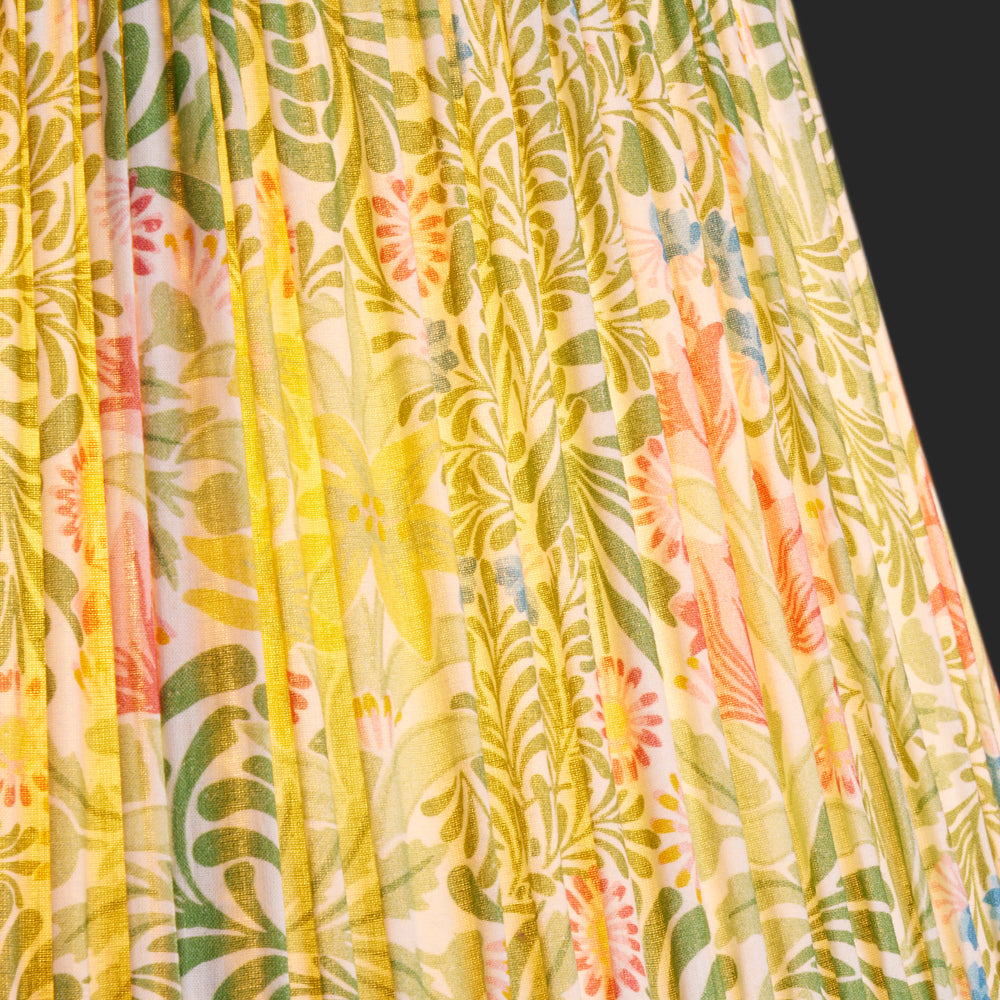 Pooky - 20cm Empire Shade - Boughs Green and Rose Bower Printed Cotton - Morris & Co
