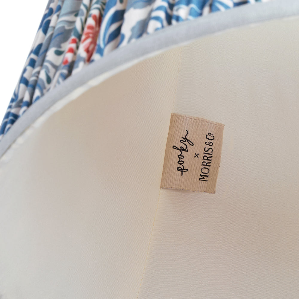 Pooky - 25cm Empire Shade - Indigo - Barbed Berry Bower Printed Cotton - Morris & Co