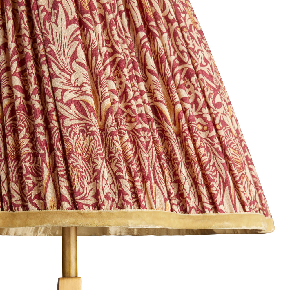 Pooky - 40cm Scalloped Straight Empire Shade - Claret & Gold Silk Snakeshead - Morris & Co