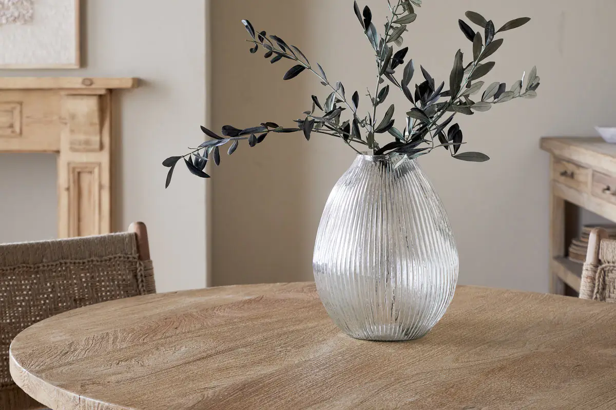 Nkuku - Linsy Ribbed Glass Vase - Clear - Small
