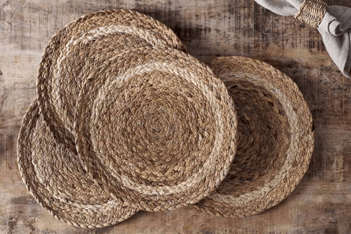 Nkuku - Lam Round Tablemats - Natural (Set of 4)