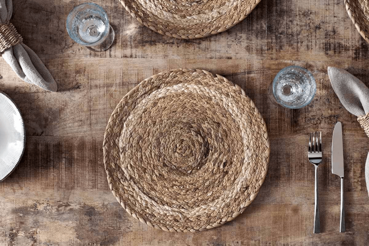 Nkuku - Lam Round Tablemats - Natural (Set of 4)