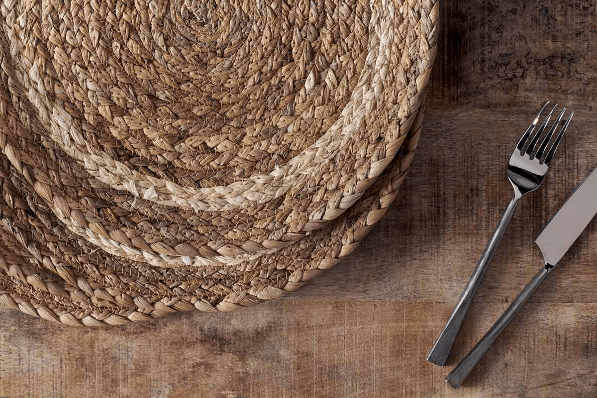 Nkuku - Lam Round Tablemats - Natural (Set of 4)