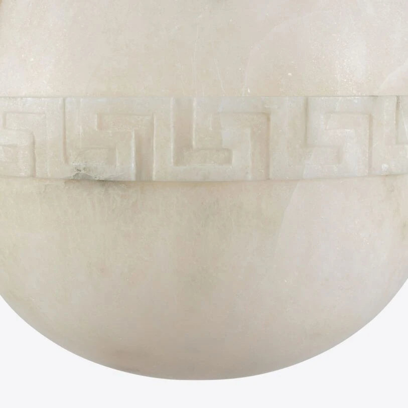 Pure White Lines Elissa Alabaster Pendant - Large