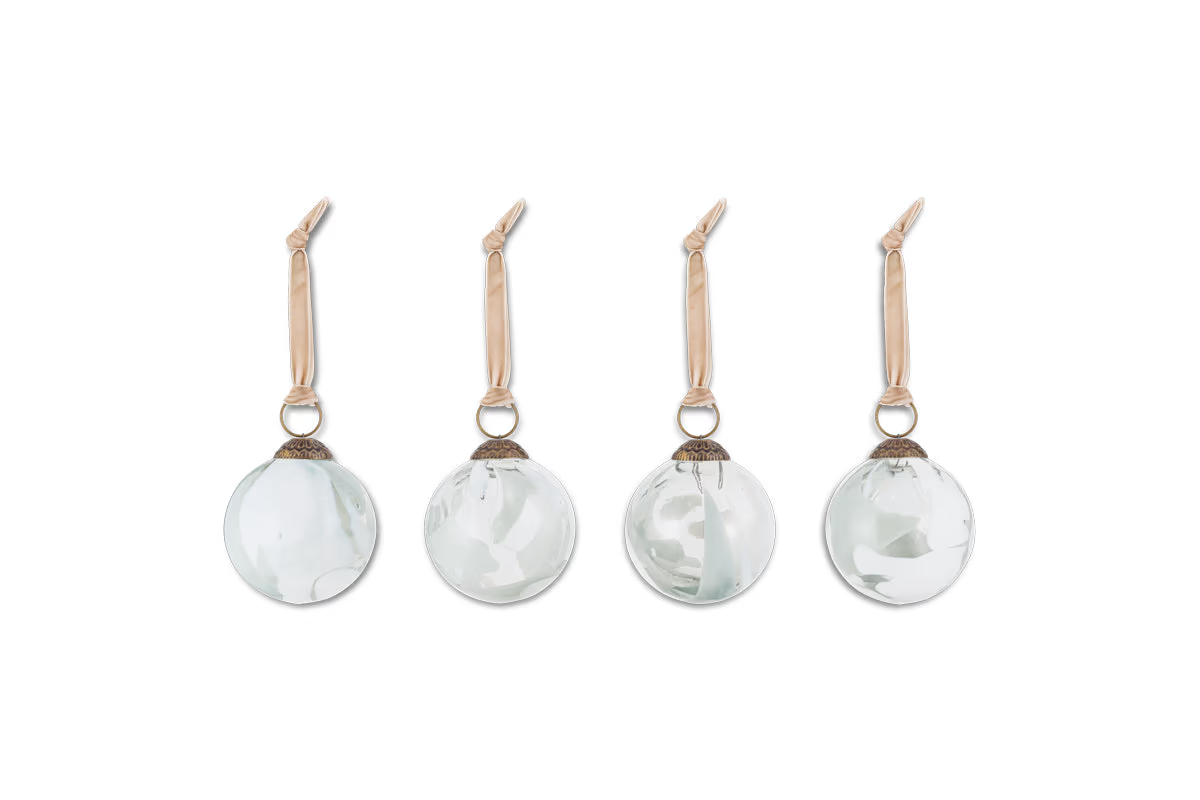 Nkuku - Lohara Baubles - White (Set of 4)