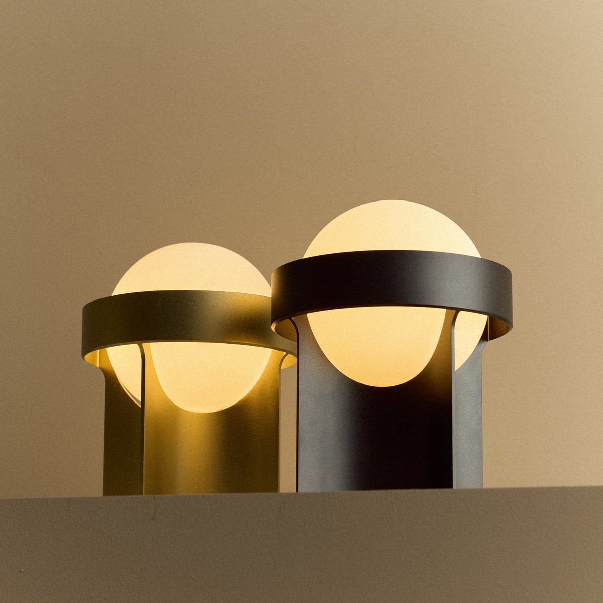 Tala Loop Table Lamp in Dark Grey + Sphere IV
