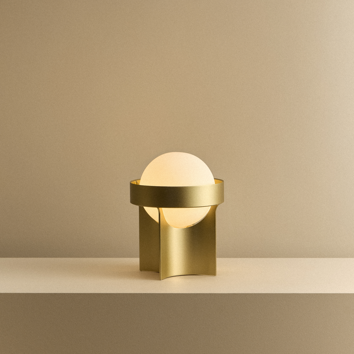 Tala Loop Table Lamp in Gold + Sphere IV